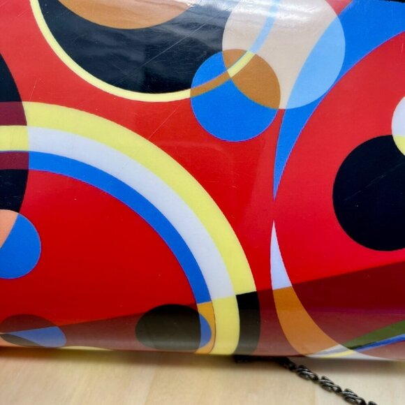 KAREN MARIE Colorful Abstract Clutch Bag with Chain - Picture 16 of 16